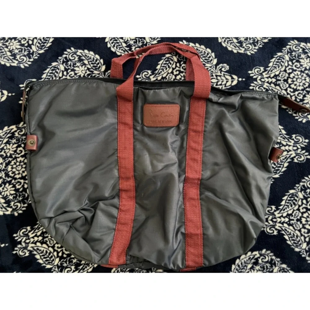 VINTAGE (2) Pierre Cardin Paris New York Duffle Travel Bag + Matching Nylon Tote